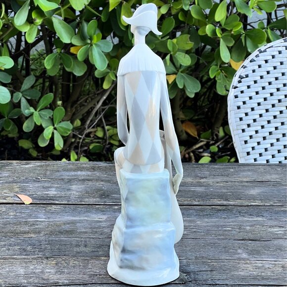 Lladro Nao "Harlequin" Jester Large with Guitar Mandolin Porcelain Vintage - Picture 8 of 12